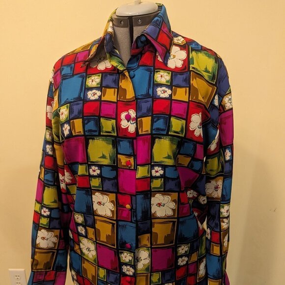 Jordan Tops - VINTAGE Jordan Blouse black pink blue white size Large EUC